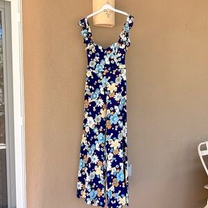 Adorable For Love & Lemons Blue Floral Body Suit